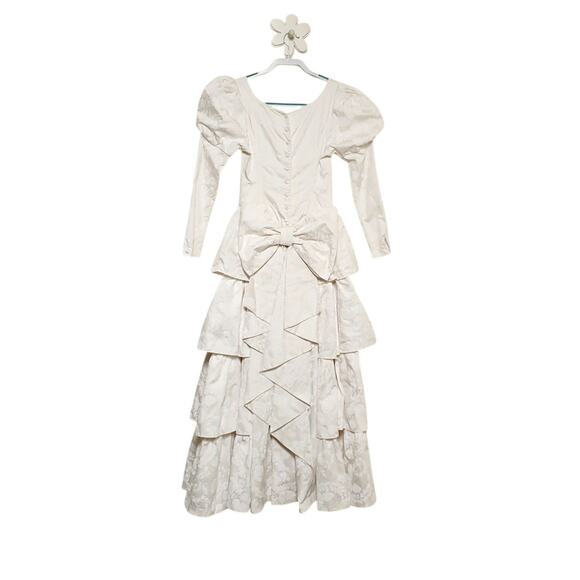 Vintage LAURA ASHLEY Long Sleeve Bridal Wedding Cottagecore dress Floral Gown - Picture 1 of 16